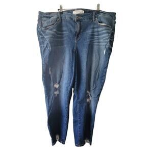 Size 22R Torrid distressed medium wash jeans with stretch, great condition